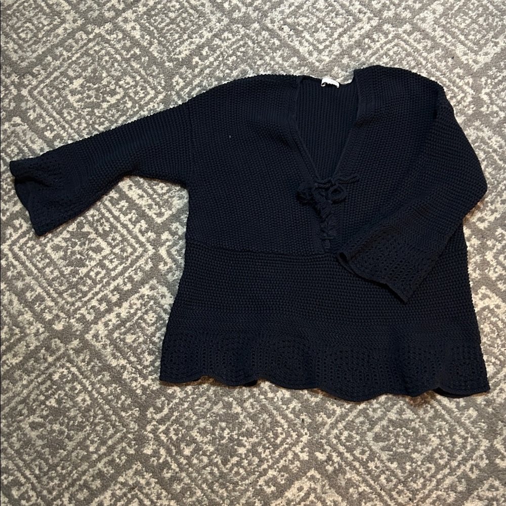J. Jill Navy Knit Sweater